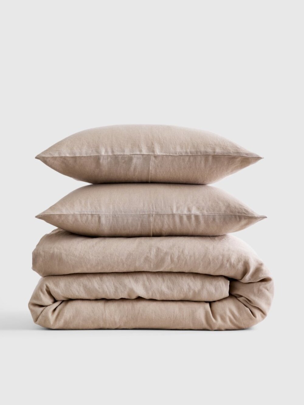 NWT Quince 100% European Linen Duvet Cover Set - Toffee, King / Cal King